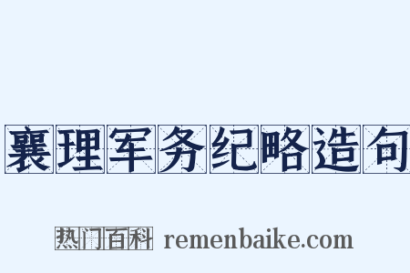 襄理军务纪略造句是什么意思的图片